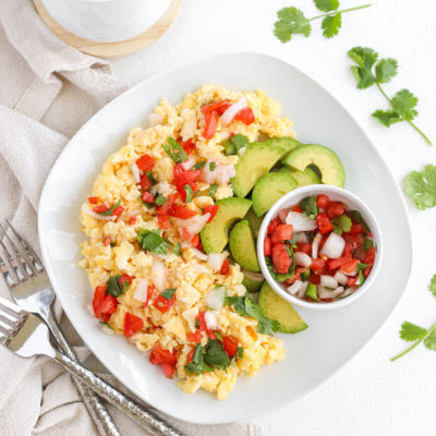 Veggie Scramble Egg with Avocado