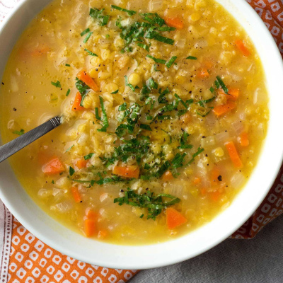 Lentil Soup with a Side Salad